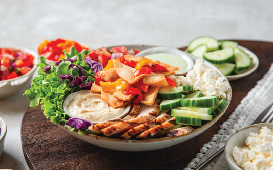 Loaded Pita Salad with chicken