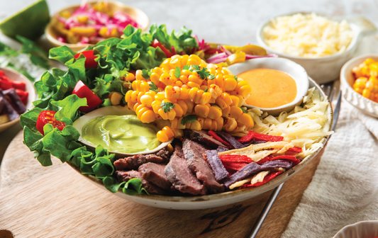 Fire & Lime Salad with steak